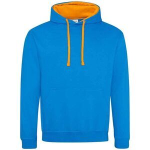 Awdis Womens/Ladies Varsity Hoodie / Sapphire Blue/Orange Crush